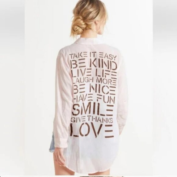 Sundry | Love Oversized Shirt In Neon Peach - Picture 14 of 14